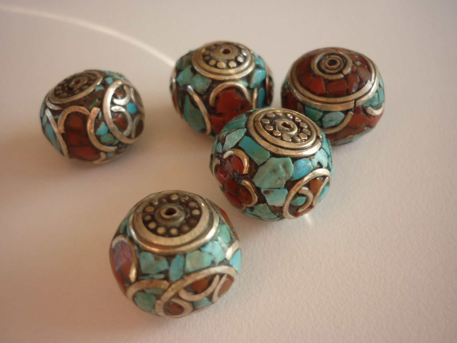 Small Red Coral and Turquoise Beads Small Red Coral and Turquoise Beads